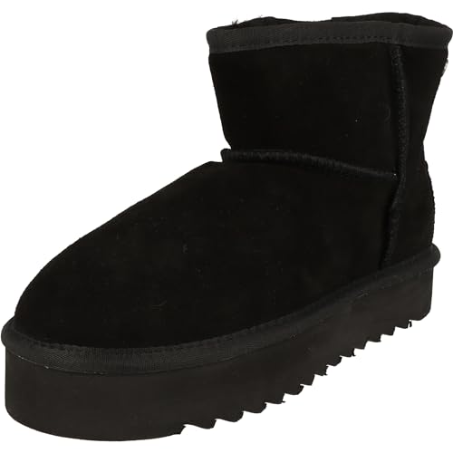 piece of mind. Damen Schuhe Plateau Winter Leder Boots 264-713 gefüttert (Black, EU Schuhgrößensystem, Erwachsene, Numerisch, M, 38) von piece of mind.