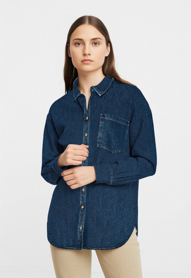pieces Jeansbluse PCMAISIE LS DENIM SHIRT NOOS BC von pieces