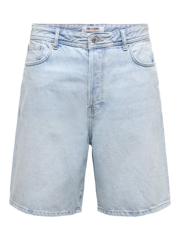 pieces Jeansshorts – Herren Jeansshorts mit Knopfleiste im Denim Look von pieces