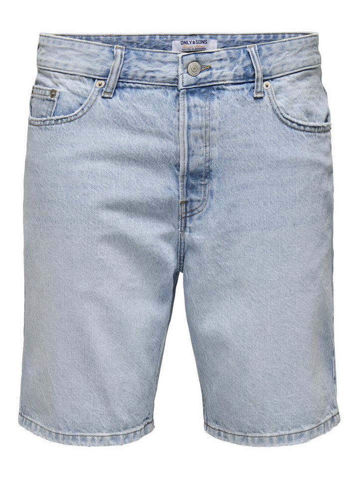pieces Jeansshorts – Lässige Herren Jeans-Shorts mit Knopfleiste und Faded-Look von pieces