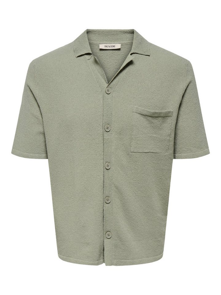 pieces Kurzarmhemd – Lockeres Herren Kurzarmhemd im Strick-Look mit Brusttasche von pieces