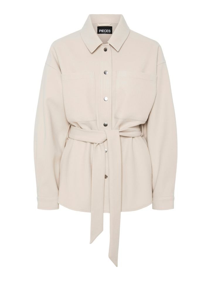 pieces Kurzmantel - Damen Shacket Jacke – mit Knopfleiste – Übergangsjacke von pieces