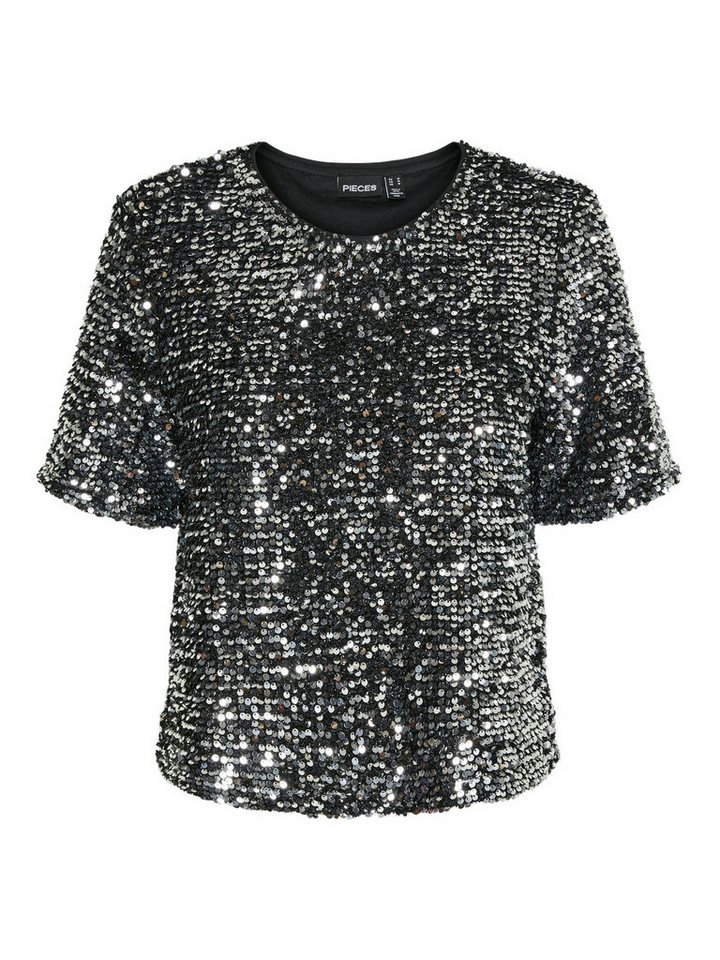pieces Langarmbluse PCSERENA Glitzershirt - Regular Fit von pieces
