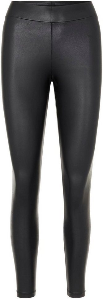 pieces Leggings PCNEW SHINY HW LEGGINGS NOOS mit PU-Beschichtung von pieces