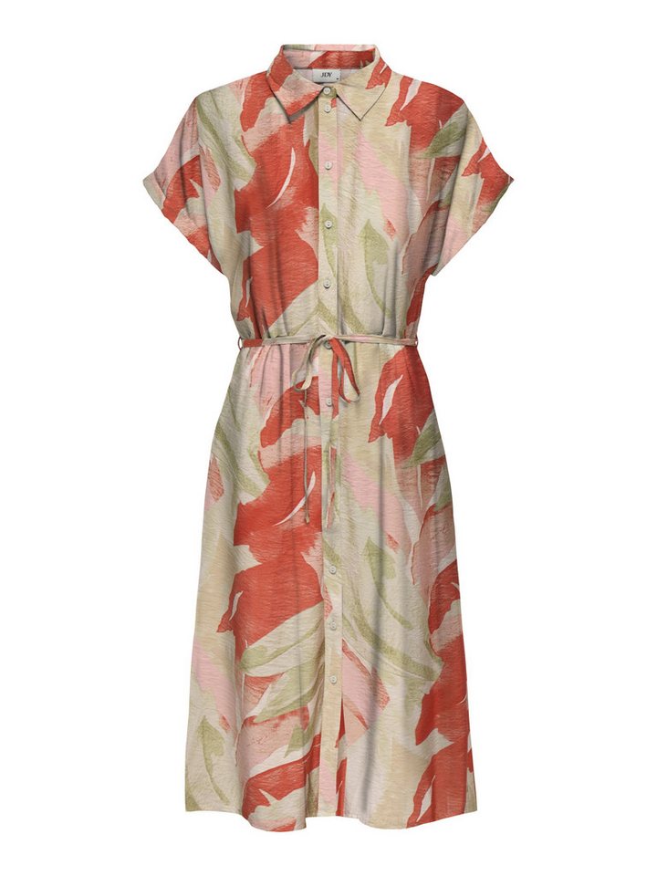 pieces Midikleid - sommerliches Hemdblusenkleid in tropischem Print von pieces