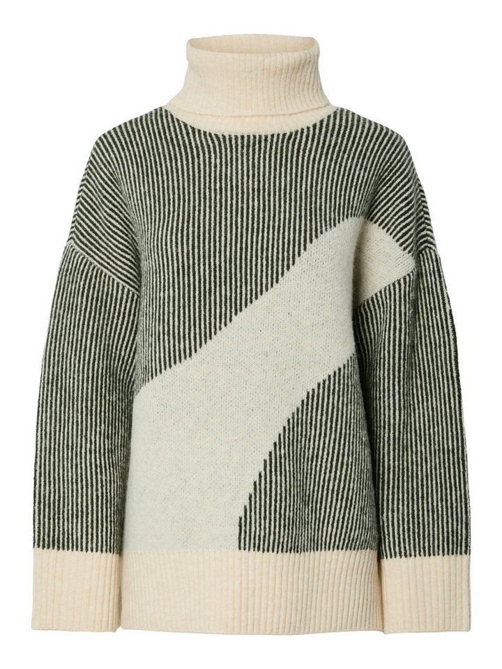 pieces Rollkragenpullover PCLINNA ROLL NECK LOOSE KNIT PWP BC im Colorblocking Look von pieces