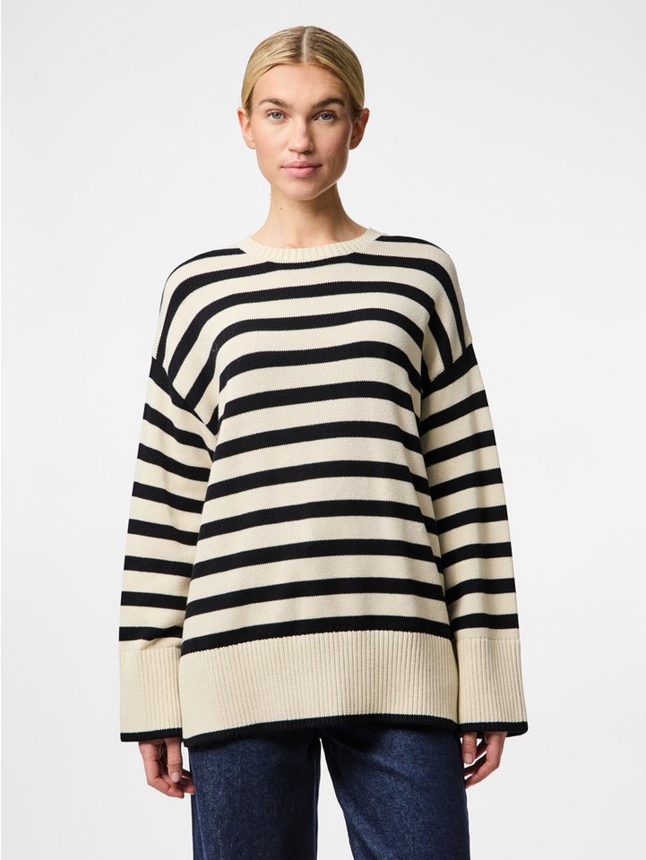 pieces Rundhalspullover PCAVA LS O-NECK SLIT KNIT NOOS von pieces