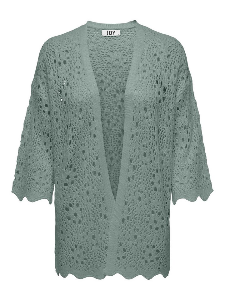 pieces Strickjacke JDY – Häkeljacke Damen 3/4 Arm – Offene Strickjacke mit V Häckeldetails von pieces