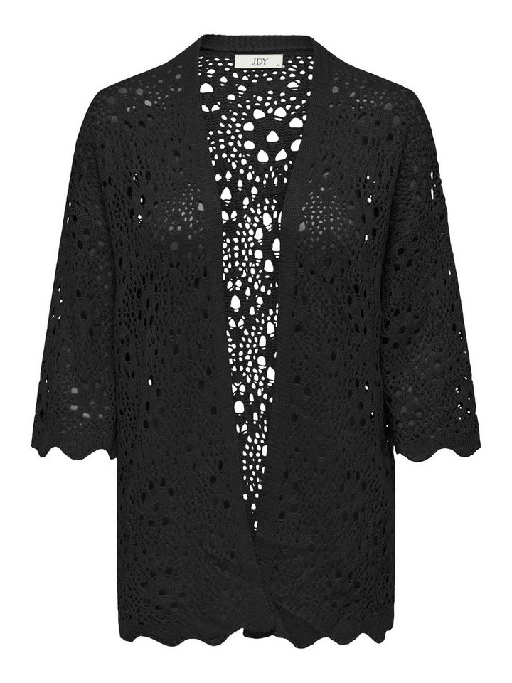 pieces Strickjacke JDY – Häkeljacke Damen 3/4 Arm – Offene Strickjacke mit V Häckeldetails von pieces