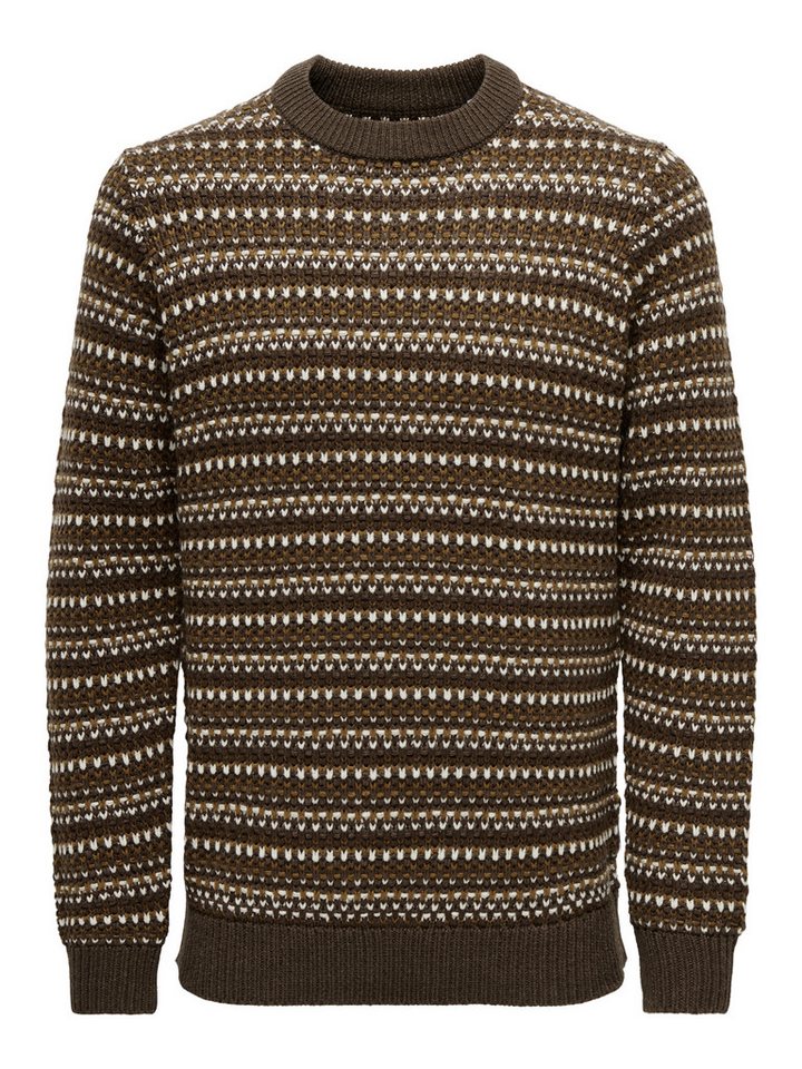 pieces Strickpullover - ONSMUSA REG 3 STRUC CREW KNIT Pullover von pieces