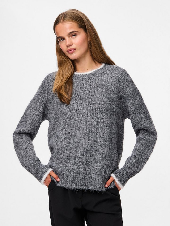 pieces Strickpullover PCIVY LS O-NECK CONTRAST KNIT NOOS BC von pieces