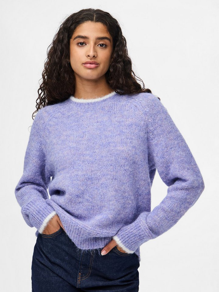 pieces Strickpullover PCIVY LS O-NECK CONTRAST KNIT NOOS BC von pieces