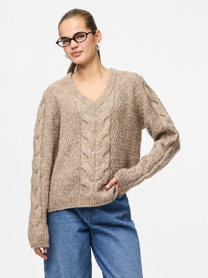 pieces Strickpullover PCNINA LS V-NECK KNIT NOOS BC von pieces