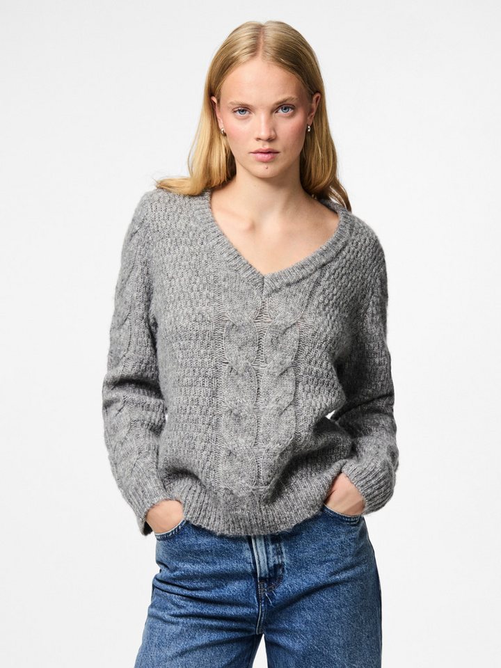 pieces Strickpullover PCNINA LS V-NECK KNIT NOOS BC von pieces