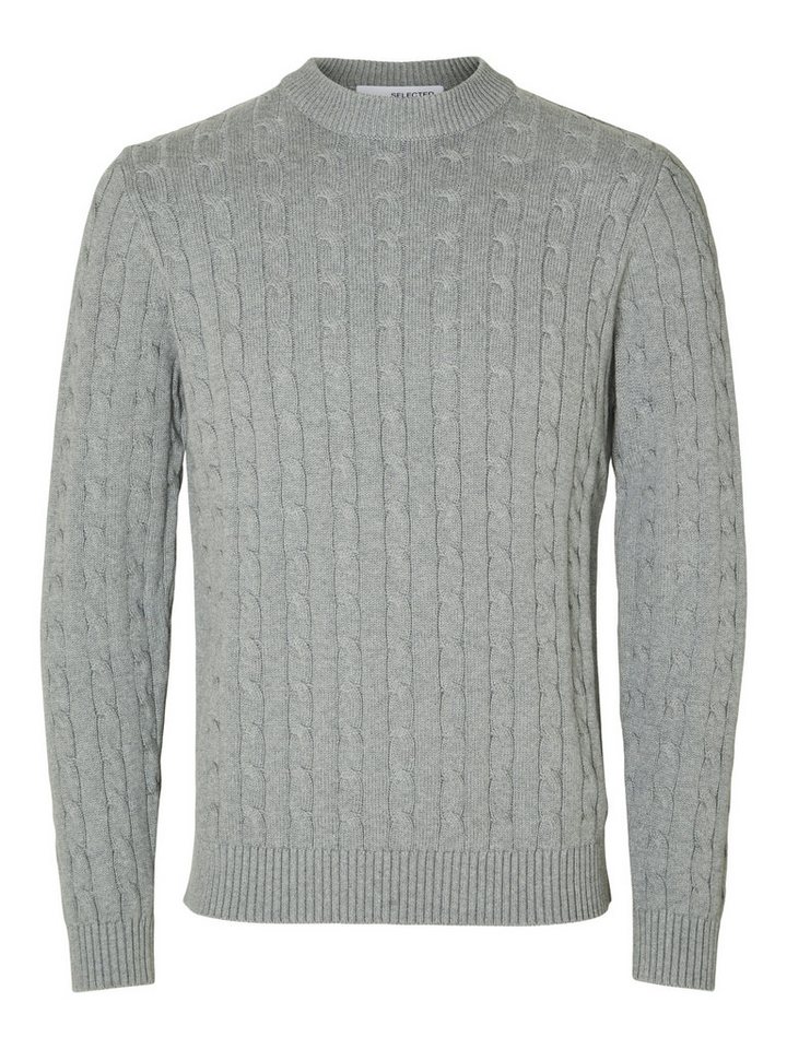 pieces Strickpullover - SLHRYAN Zopfstrickpullover - Trendiger Crew Neck von pieces