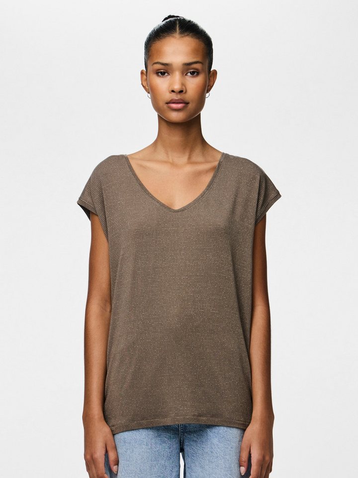 pieces T-Shirt PC BILLO mit Glitzerstreifen von pieces