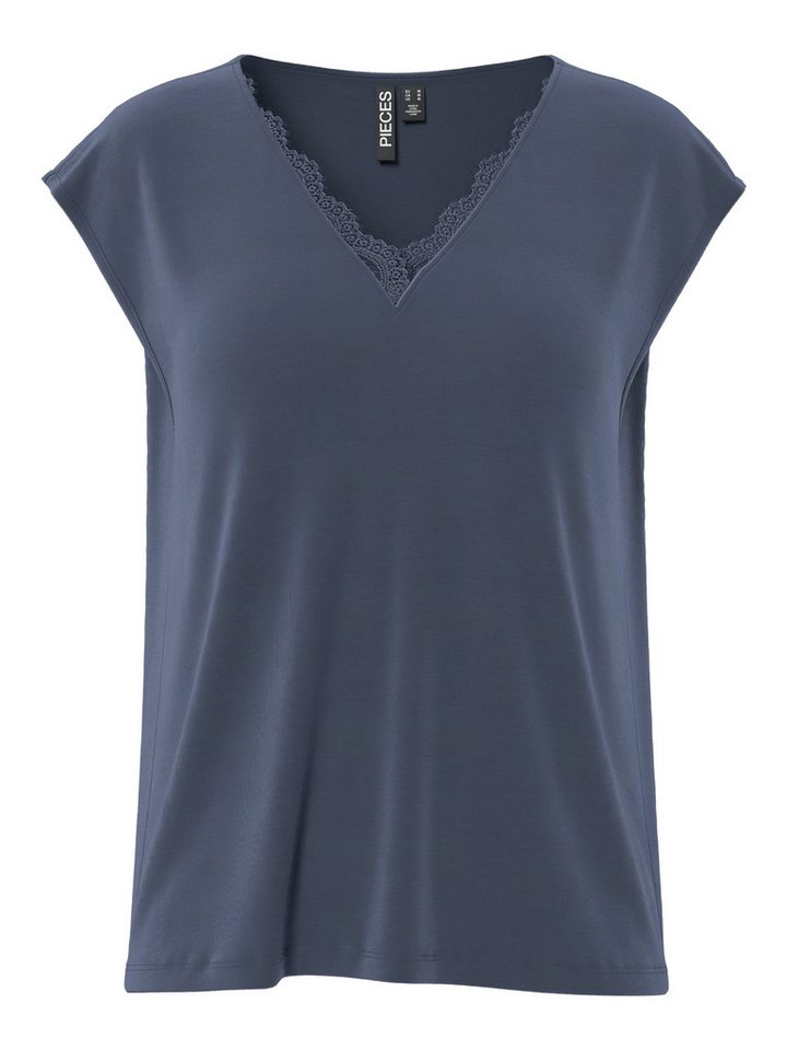 pieces T-Shirt -Pieces Damen Kurzarmshirt mit V-Ausschnitt von pieces