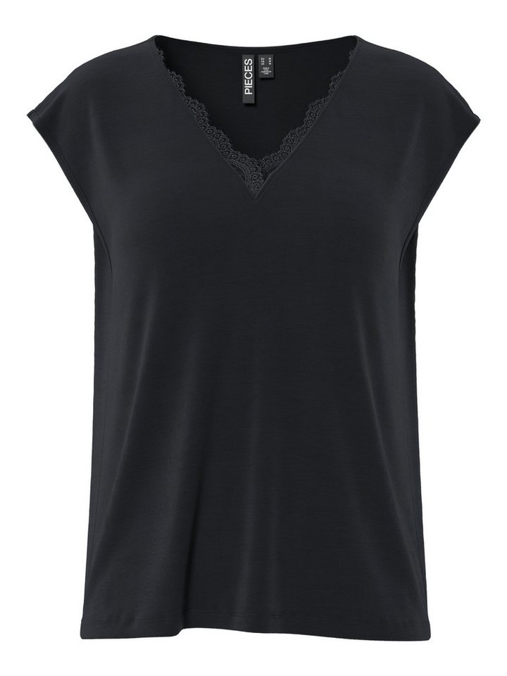 pieces T-Shirt -Pieces Damen Kurzarmshirt mit V-Ausschnitt von pieces
