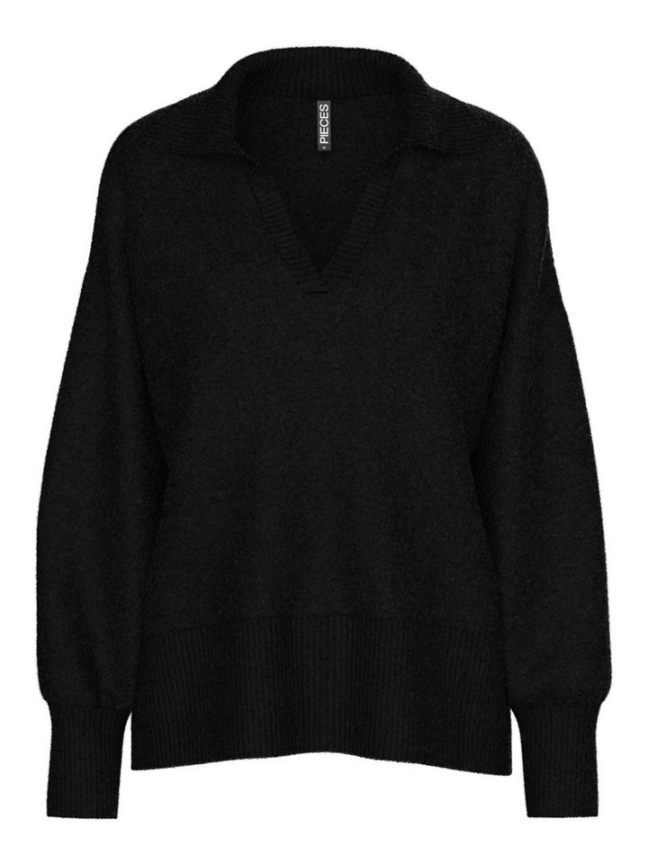 pieces V-Ausschnitt-Pullover PCMALOU LS POLO KNIT NOOS BC von pieces