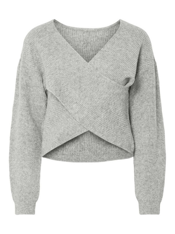 pieces Wickelpullover PCSILLY LS REV WRAP KNIT NOOS BC im Wickeldesign von pieces