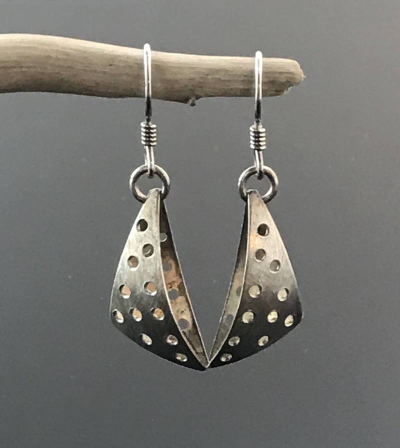 Vintage Mcm Sterling Silber Kite Cosmos Modernist Ohrringe Signiert Vinosus von piecesof8trading