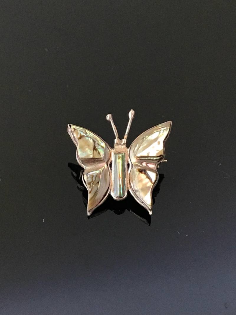 Vintage Taxco Sterling Silber Abalone Kleiner Schmetterling Pin Adler # 3 Stempel Mexiko von piecesof8trading