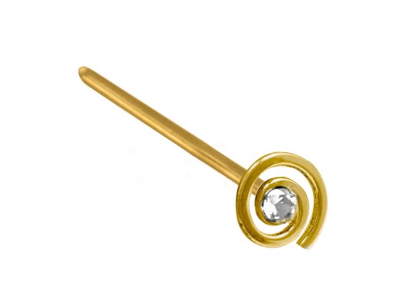 18K Gold Pin - Infinity Loop Design Mit Hochwertigsten Kristallen Handset Nasenschmuck Aus Massivgold von piercedUK