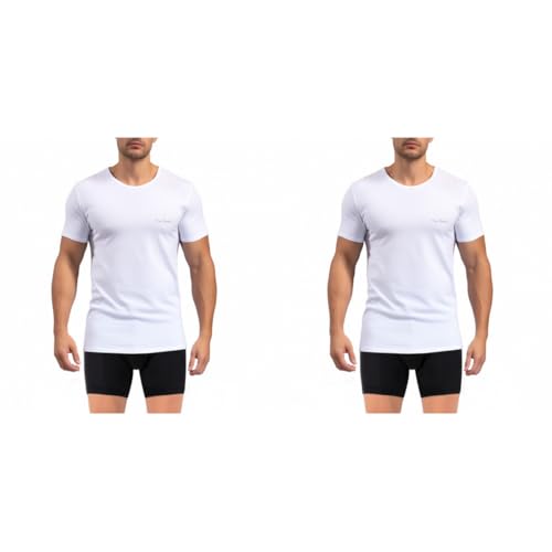 pierre cardin underwear Herren Pca/1/Tr/Sigx2 T-Shirt, weiß, M (2er Pack) von pierre cardin underwear