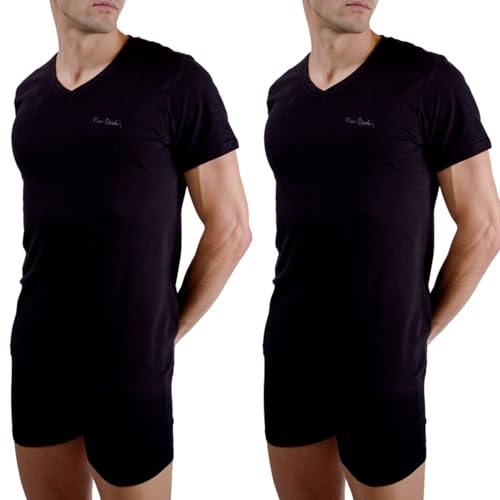 pierre cardin underwear Herren Pca/1/Tvc/Sigx2 T-Shirt, Schwarz, L (2er Pack) von pierre cardin underwear