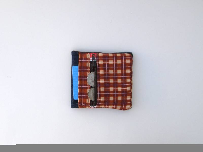 Portemonnaie - Kinder Braun Kariertes Stoffdesign Geschenke Unter 25 Weihnachten Münzfach Mit Reißverschluss Scheinfach Für von pigglyandpebbles