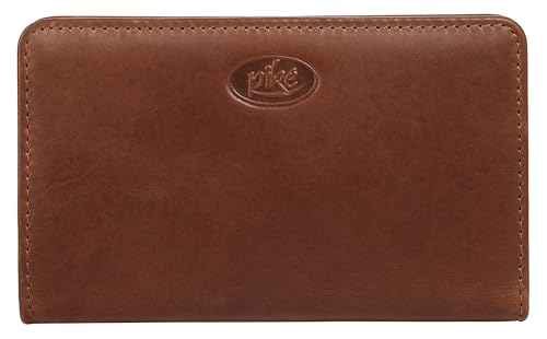 piké Geldbörse im Querformat Echt Leder Damen | RFID Geldbeutel, Brieftasche aus Rindleder, Geldtasche 8 Kartenfächer, Münzfach Reißverschluss, Scheinfächer | 022091 von piké