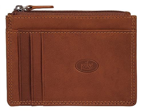 piké Visitenkartenetui Echt Leder Herren | Slim Kartenetui mit Reißverschluss | Mini Geldbörse mit Münzfach | kompaktes Card Wallet | 021940 von piké