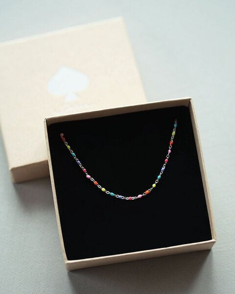 pikfine Bunte Perlenkette "Lumi" / silber oder vergoldet von pikfine