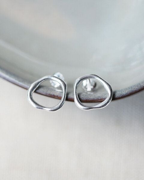 pikfine Organische Ohrstecker "Elva" / silber oder vergoldet von pikfine