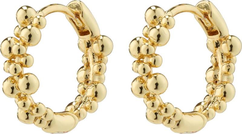 pilgrim - Recycelte Creolen mit kleinen Blasen - Solidarity gold - Gr. - OS von pilgrim