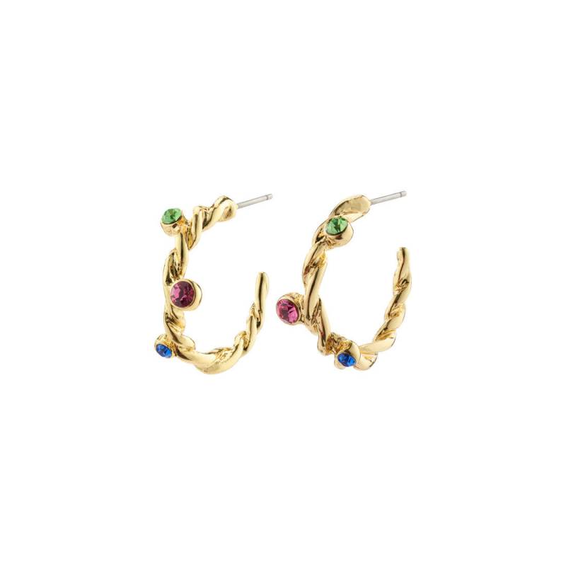 pilgrim - Recycelte kleine Reifen-Ohrringe - Harley gold - Gr. - OS von pilgrim