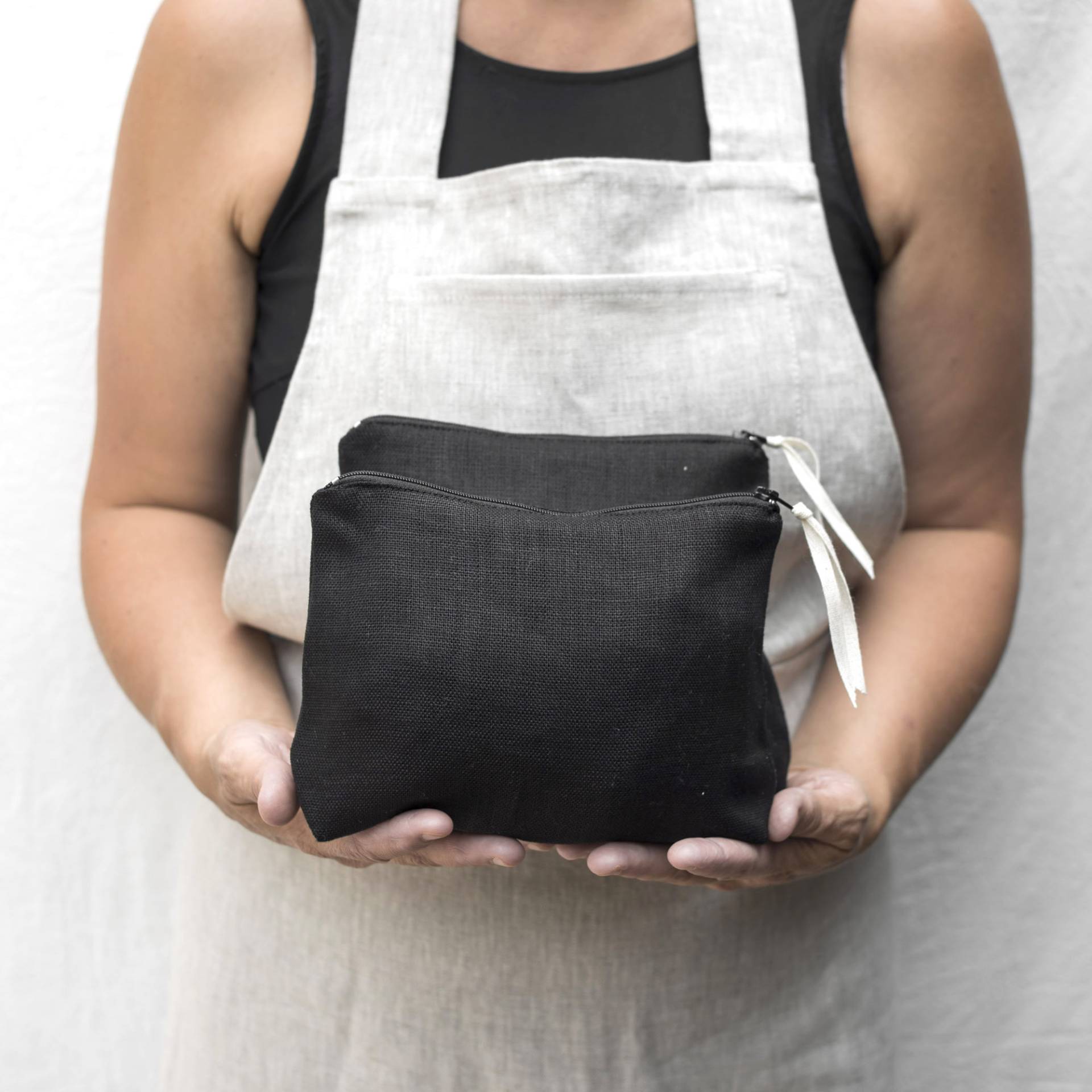 Schwarzen Leinen Etui von pilosale