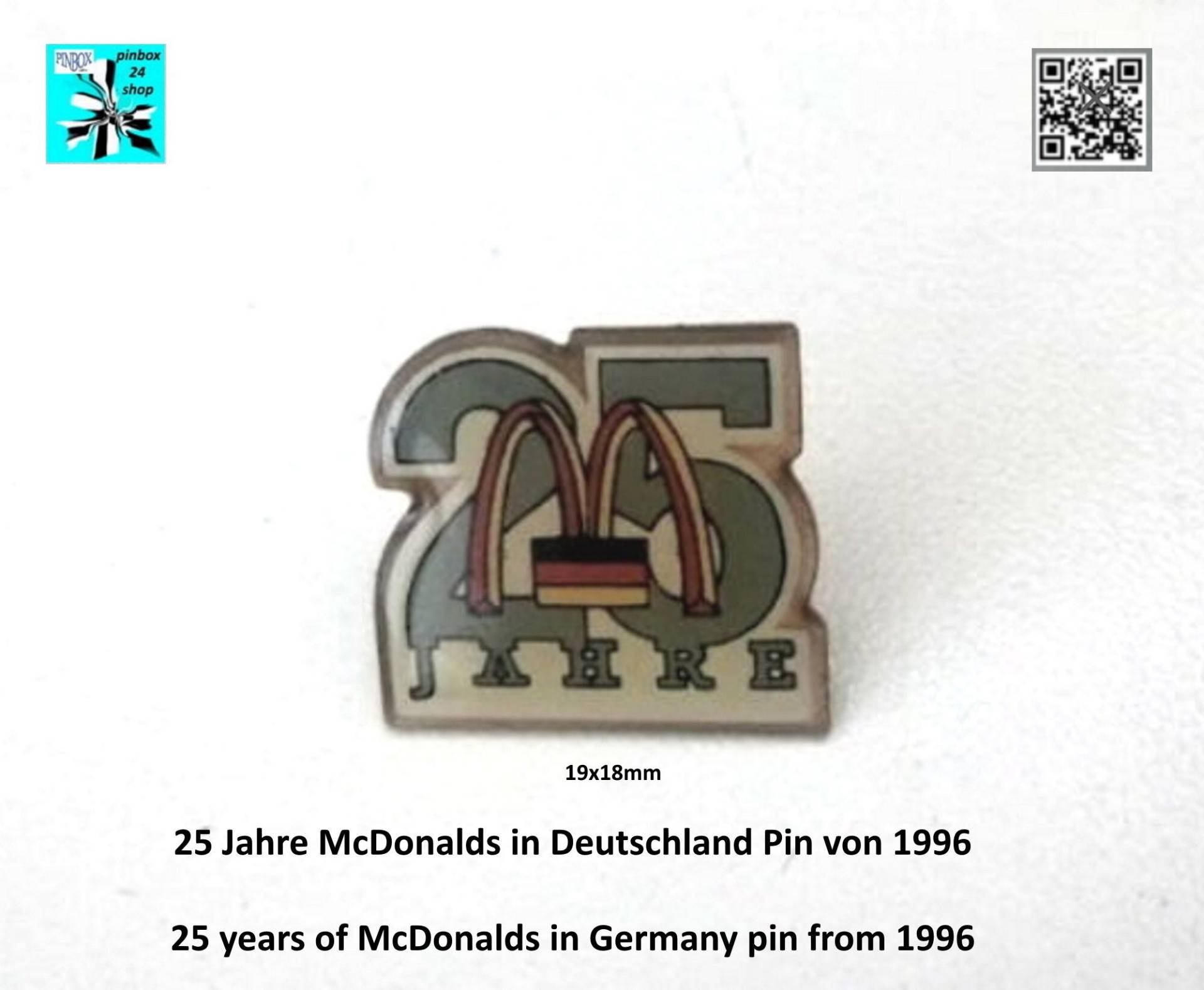 25 Jahre Mcdonalds in Deutschland - Einzigartiger Pin Von 1996 von pinbox24shop