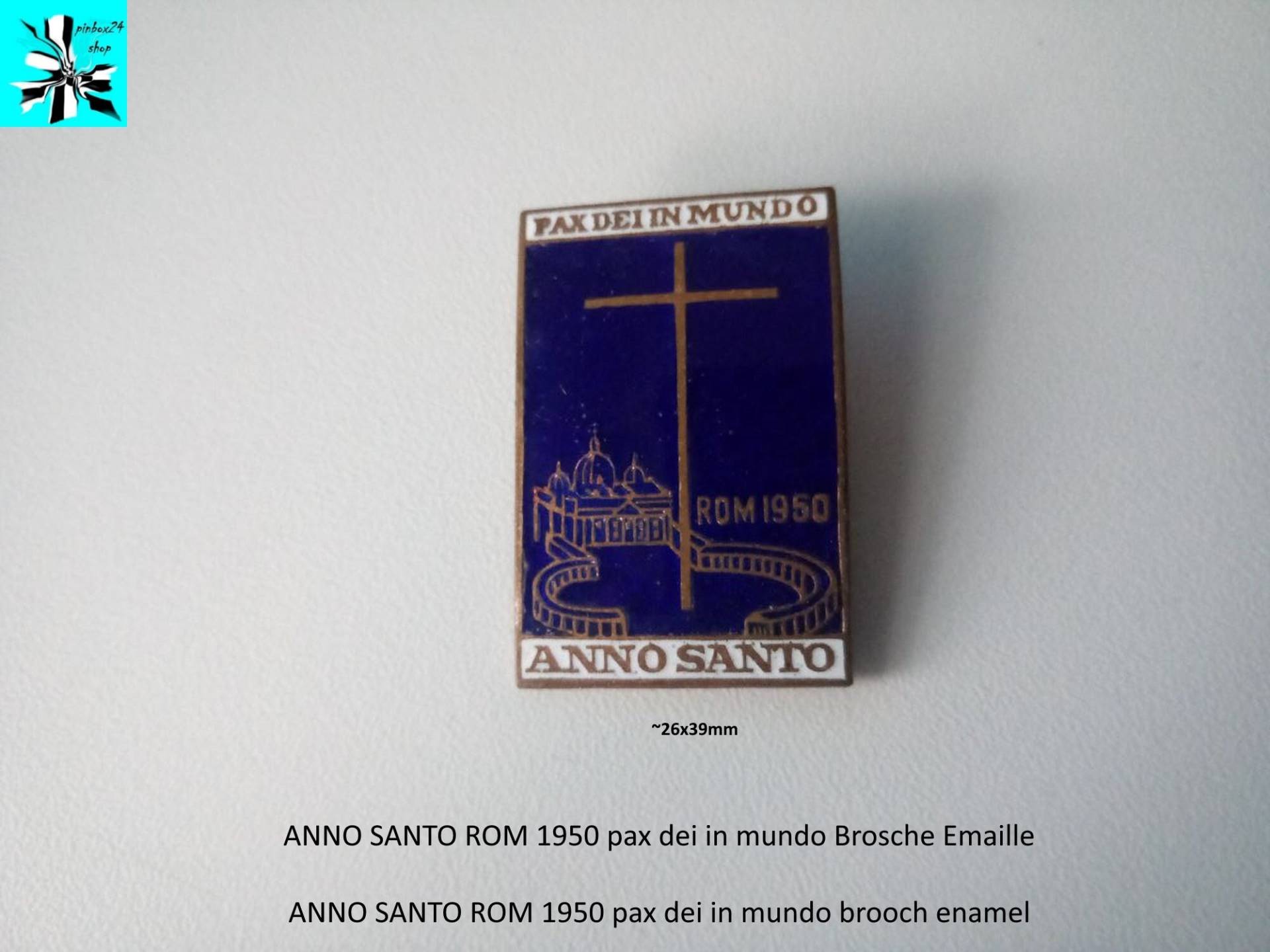 Anno Santo Rom 1950 Pax Dei in Mundo Brosche Emaille von pinbox24shop