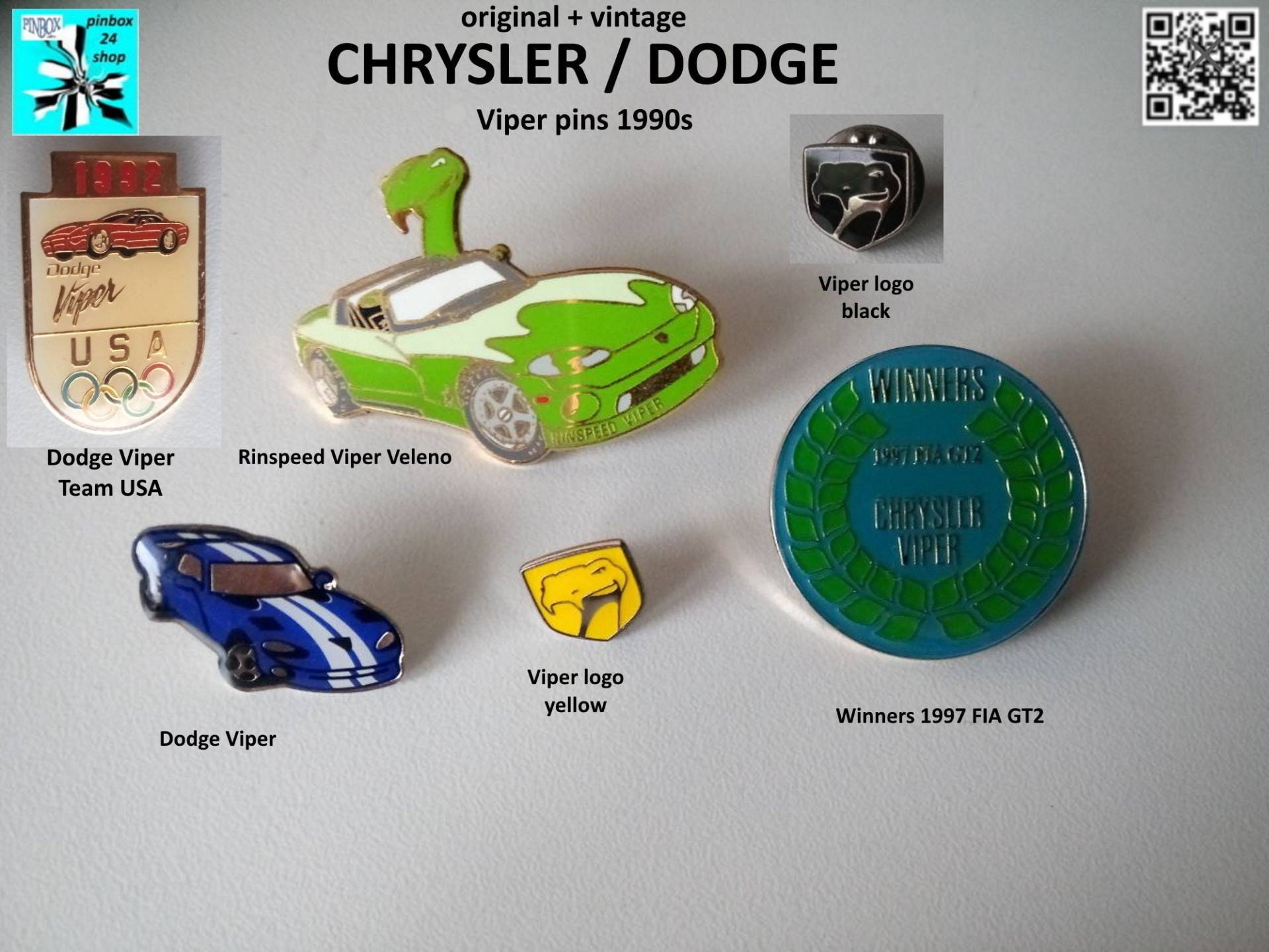 Chrysler Dodge Viper Logo Motiv Pins 1990Er Jahre Jetzt Auswählen von pinbox24shop