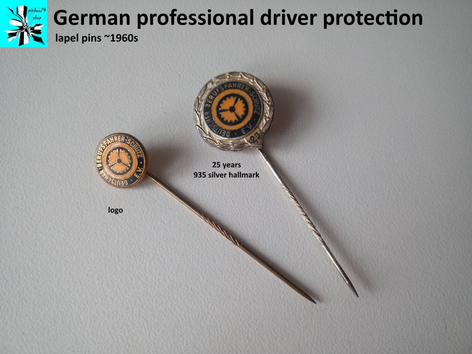 Deutscher Berufsfahrer Schutz - Vintage Anstecknadeln von pinbox24shop