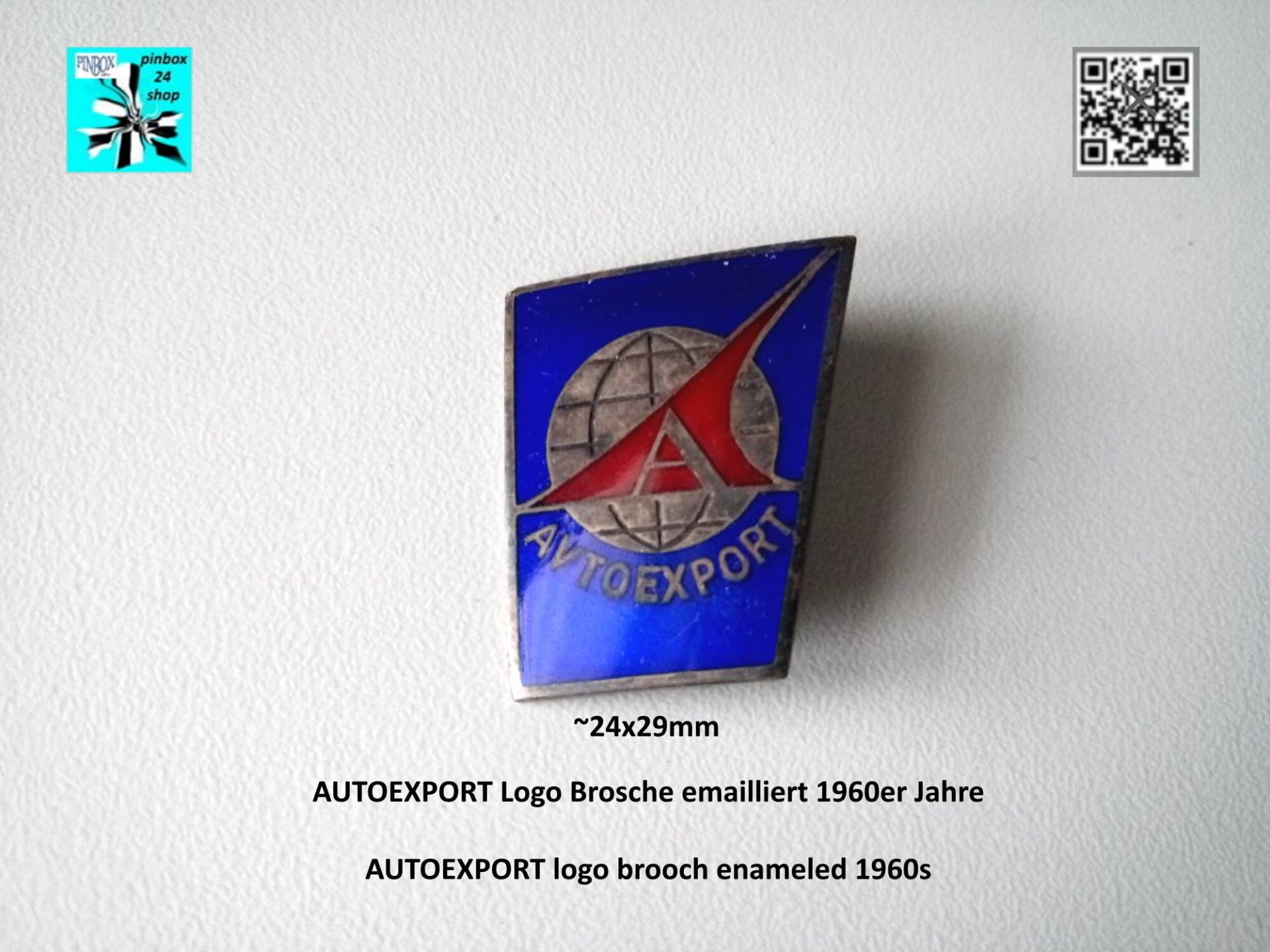 Ein Stück Automobilgeschichte - Autoexport Logo Brosche Emailliert 1960Er Jahre von pinbox24shop