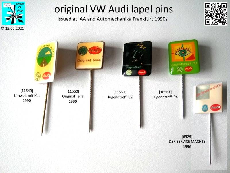 Vw Audi Anstecknadeln - Ein Stück Automobilgeschichte von pinbox24shop