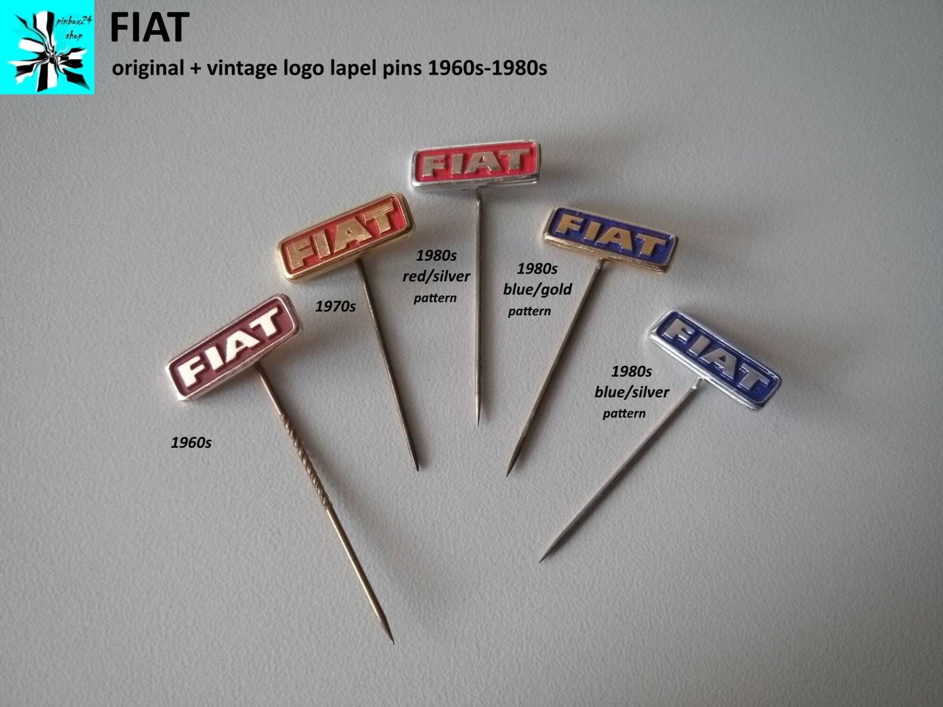 Fiat Logo Schriftzug Anstecknadeln 1960Er-1980Er Fiat Logo Schriftzug Anstecknadeln 1960Er-1980Er von pinbox24shop
