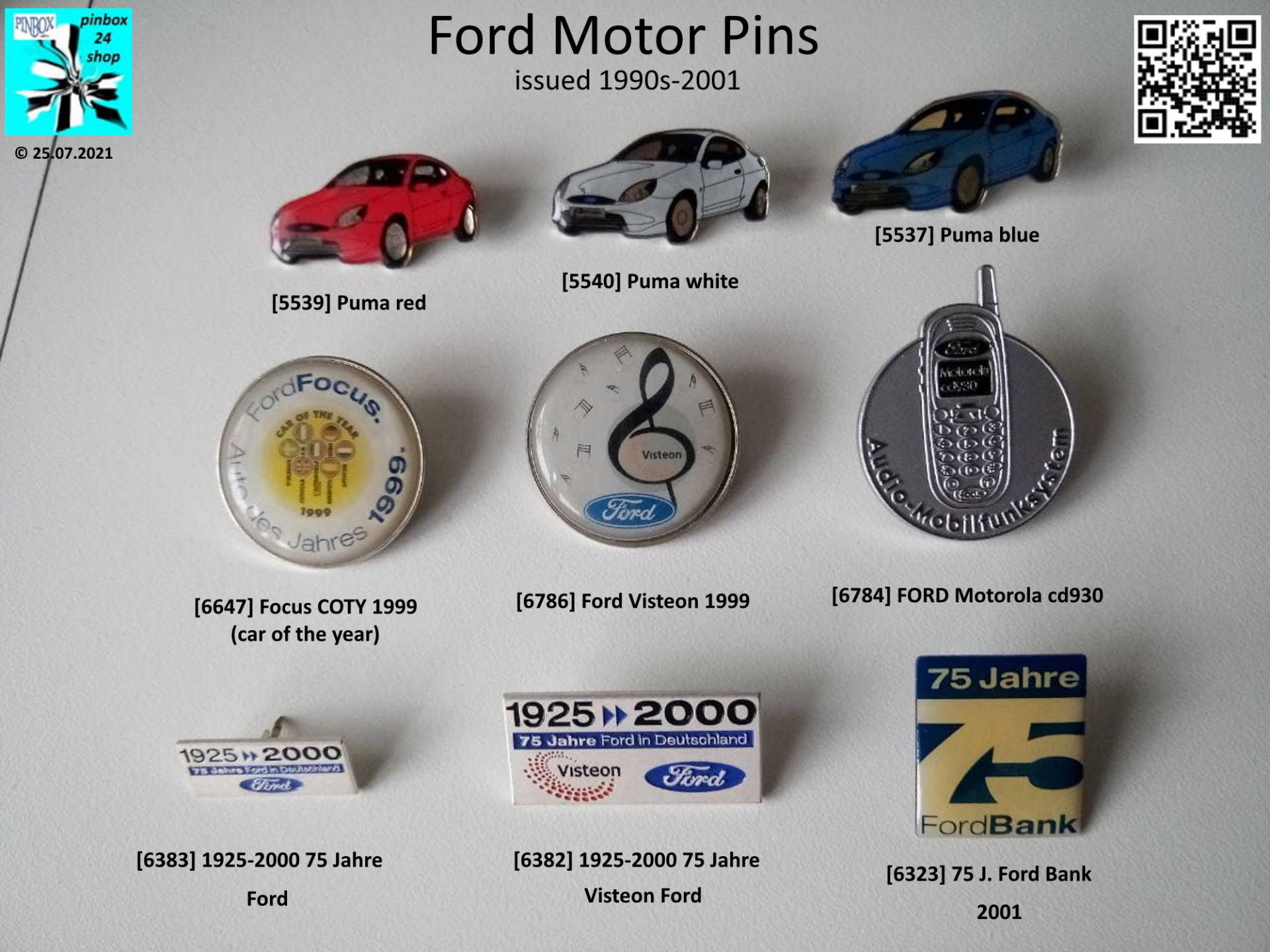 Ford-Pins Stil Im Detail von pinbox24shop