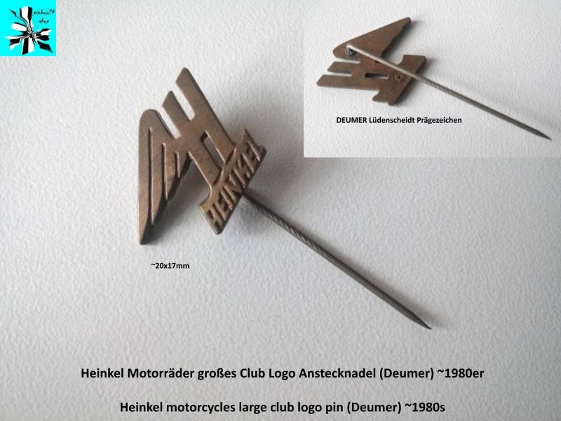 Heinkel Club Anstecknadel - Großes Logo Der 80Er von pinbox24shop