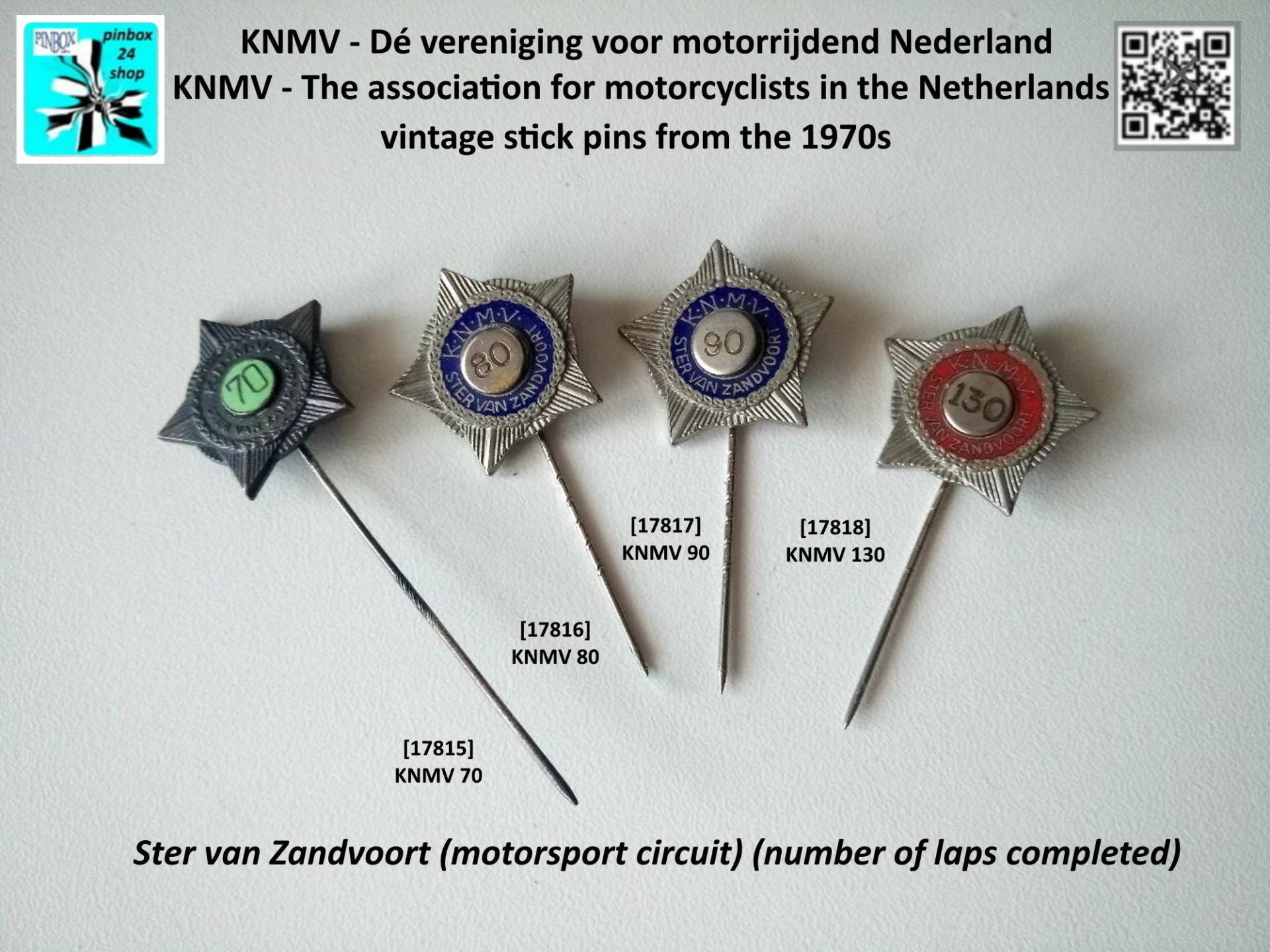 Knmv Dé Vereniging Voor Motorrijdend Nederland Ster Van Zandvoort | Motorsport Rennstrecke/Rundenzahl Ehren Anstecknadeln 1970Er Jahre von pinbox24shop