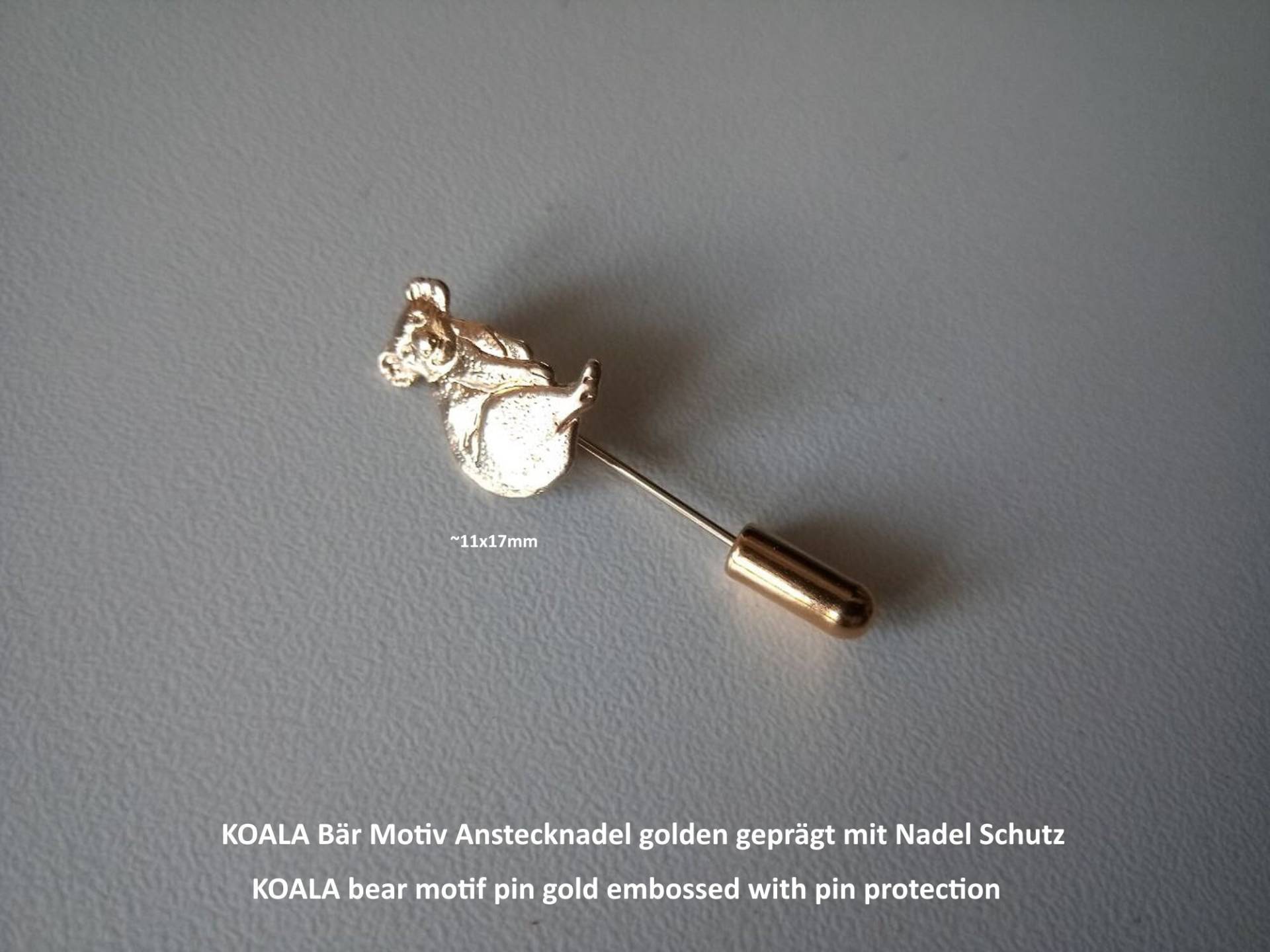 Kuscheliger Koala - Goldene Anstecknadel von pinbox24shop