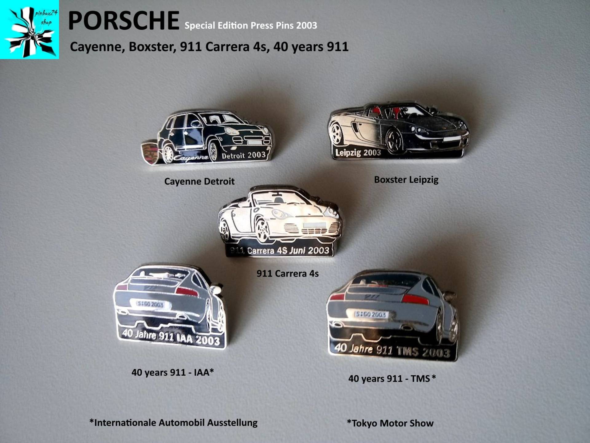 Porsche Presse Pins 2003 Weltweit Begehrt von pinbox24shop