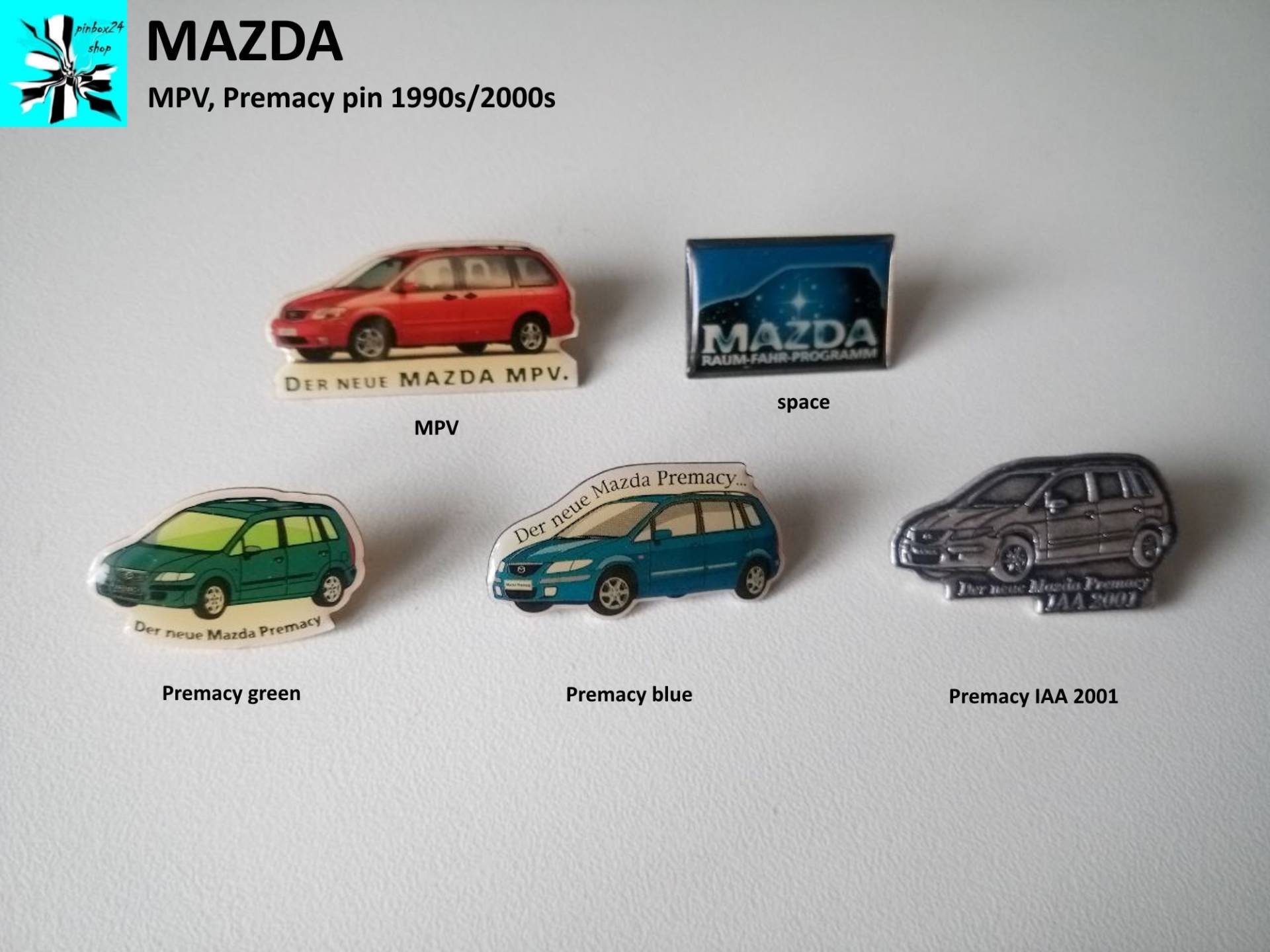 Sammlerstücke Mazda Mpv Und Premacy Pins von pinbox24shop